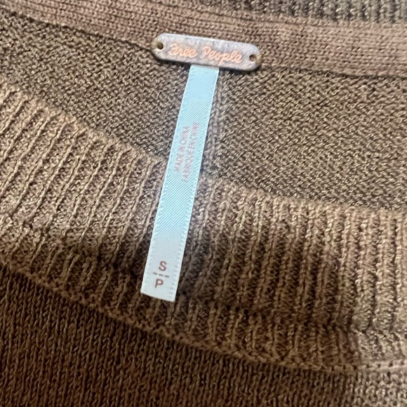 Free People Work From Home Women Pullover Sweater Top Mushroom Small - Picture 9 of 12